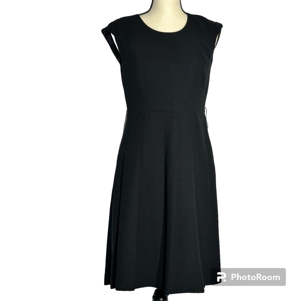 NWT Amanda Smith Petites Womens Pleated Black Dress